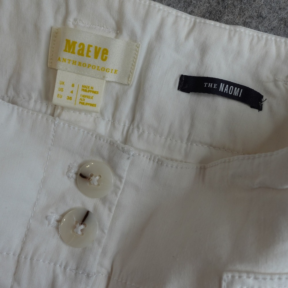 Maeve Anthropologie The Naomi Wide Leg Pants Womens 4 White Linen Stretch NWT - Picture 3 of 13